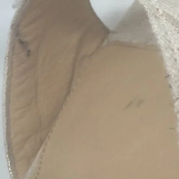 Bettye Muller Heels Open Toe Floral Cream Shoes 10